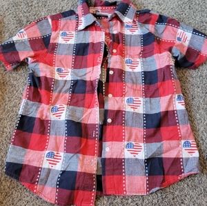 Collections etc heart flag button down.